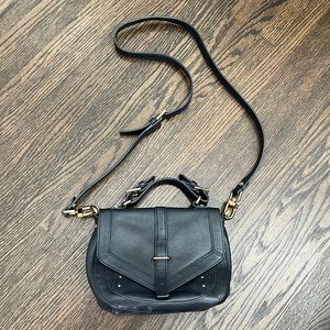 Tory Burch Crossbody Bag Navy Leather with Gold Trim